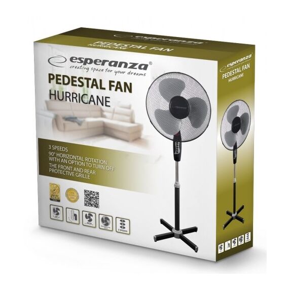 Esperanza EHF001KE household fan Black, Chrome