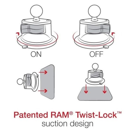 RAM Mount RAM-B-224-1U Suction cup for windshield/dashboard Black