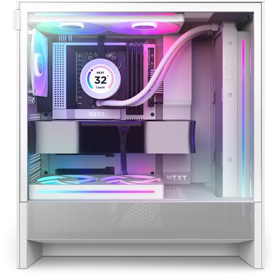 NZXT H5 Flow RGB Midi Tower White - Computer Cases - PC Cases & Accessories - Techbox