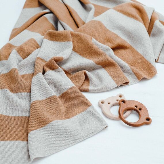Ooh Noo - Amber Baby Blanket - Brown & Sand - 75x95 cm / Baby and Children