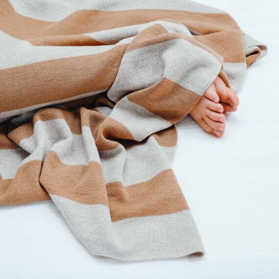 Ooh Noo - Amber Baby Blanket - Brown & Sand - 75x95 cm / Baby and Children