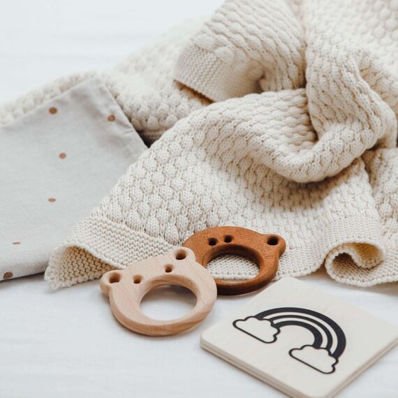 Ooh Noo - Bubbles Baby Blanket - Sand - 75x95 cm / Baby and Children