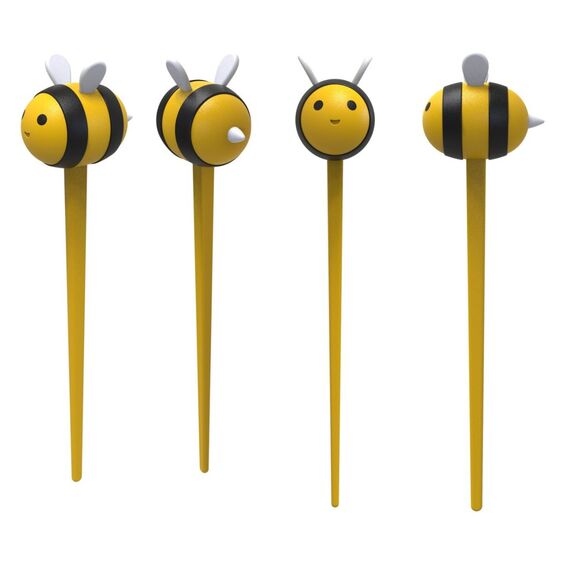 Winkee - Chopsticks - Bee Food Pick Set - Vibrant Yellow and Black - Approximately 3 inches / Gadgets