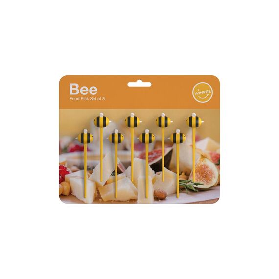 Winkee - Chopsticks - Bee Food Pick Set - Vibrant Yellow and Black - Approximately 3 inches / Gadgets