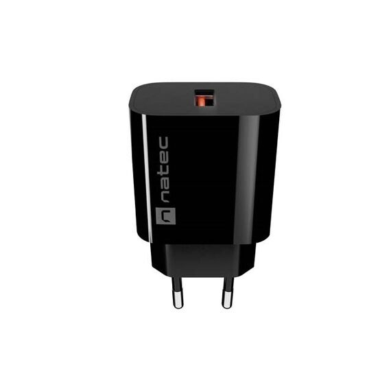 WALL CHARGER NATEC RIBERA 1X USB-A 18W BLACK | Techbox
