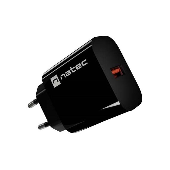 WALL CHARGER NATEC RIBERA 1X USB-A 18W BLACK | Techbox