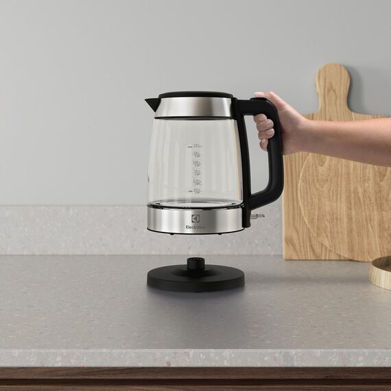 Electrolux E4GK1-4GB electric kettle 1.7 L 2200 W Black, Stainless steel, Transparent