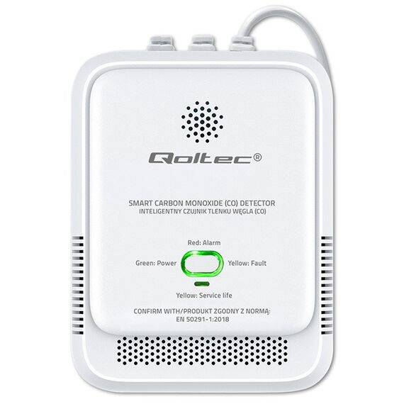 Qoltec 52576 Carbon monoxide sensor | CO detector | alarm 85dB | LED