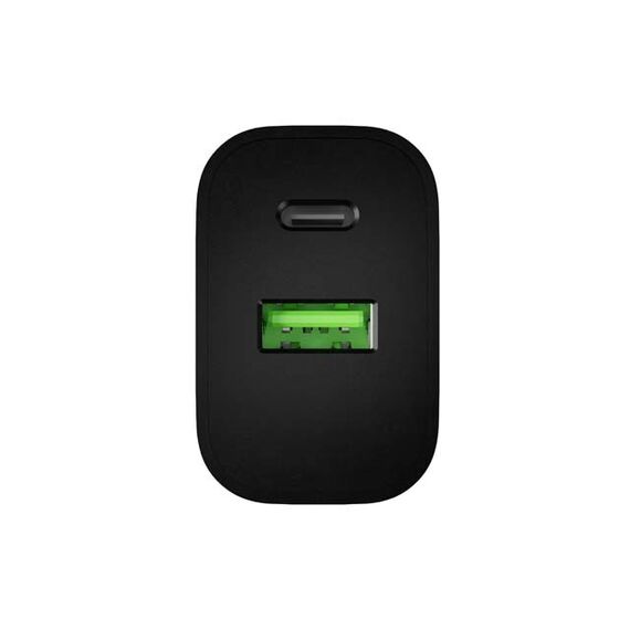 WALL CHARGER NATEC RIBERA 1X USB-A + 1X USB-C 20W BLACK