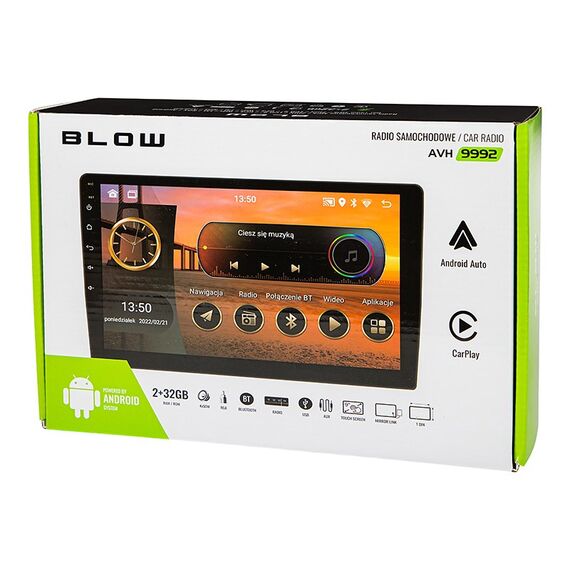 Radio BLOW AVH-9992 2DIN 9" Android/WiFi/GPS/CARPLAY