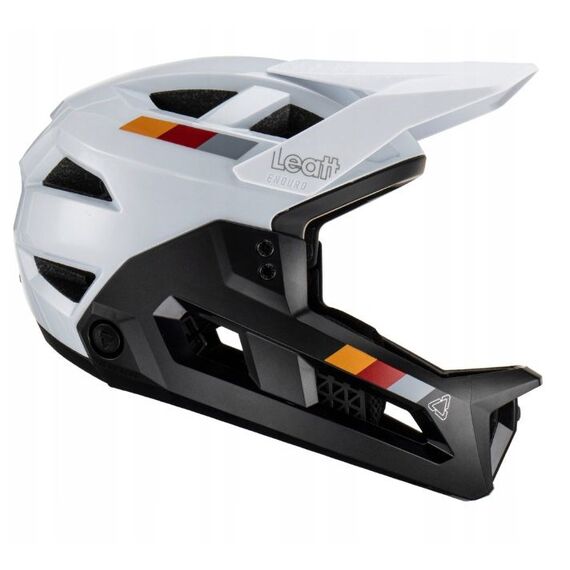 LEATT MTB Enduro 2.0 V23 Bike Helmet with Removable Chin Guard, Size L (59–63 cm), White