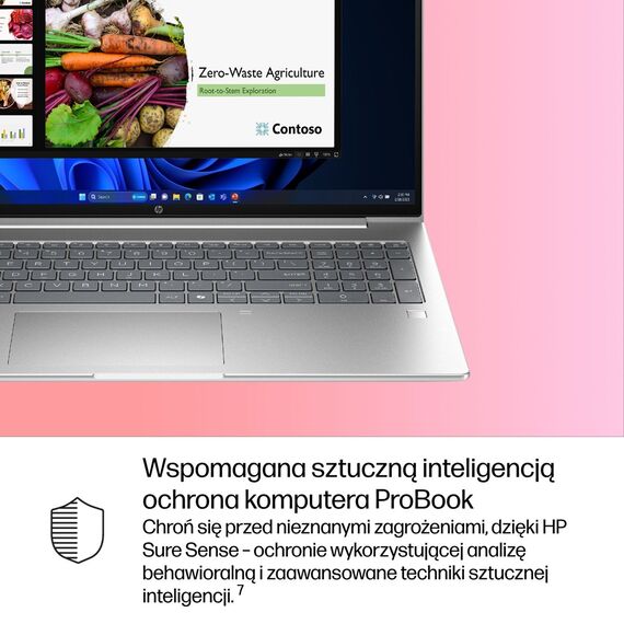 HP ProBook 4 G1i Ultra 7 255U 16"WUXGA 300nits 60Hz AG 16GB DDR5 5600 SSD512 Intel Arc Cam 1080p 56Wh W11Pro Pike Silver Aluminium 3Y OnSite