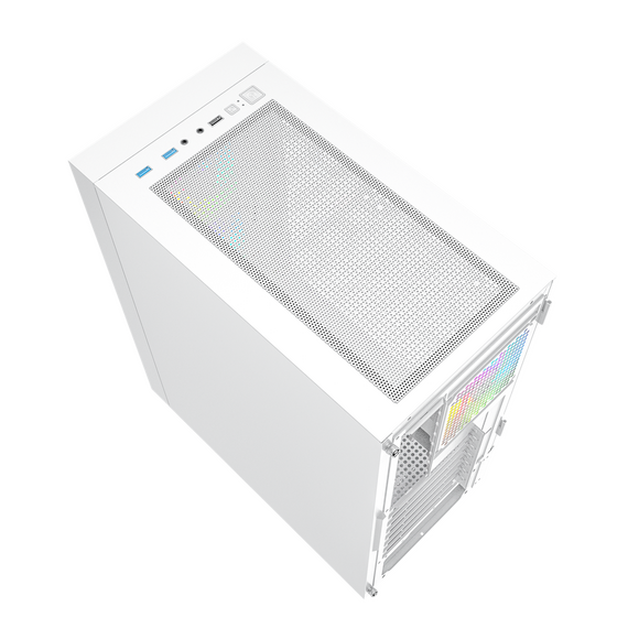 Gembird Fornax 4000W ARGB gaming ATX computer case, Midi Tower, backlight, White