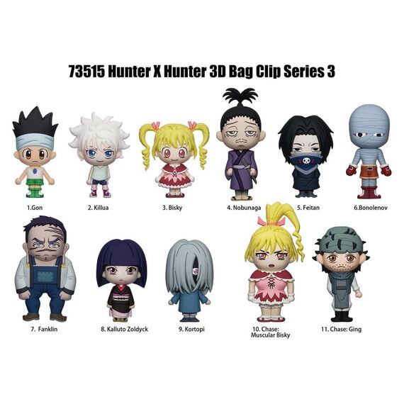 Hunter x Hunter 3D PVC Bag Clips Series 3 Display (24)