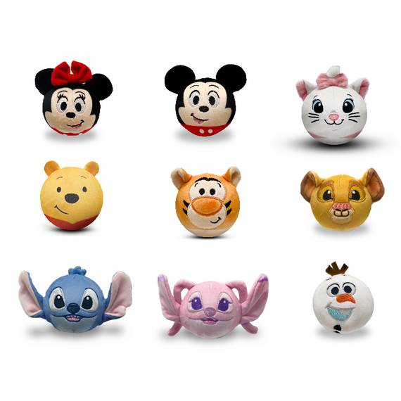 DISNEY - Displayof 9 Memory Foam 'Squashkings' Ball - 8cm