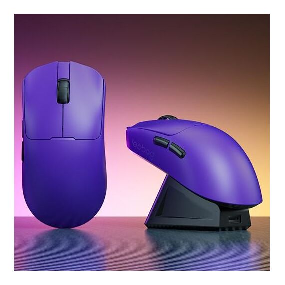 LEOBOG GM3 Purple Mouse with Charging Dock