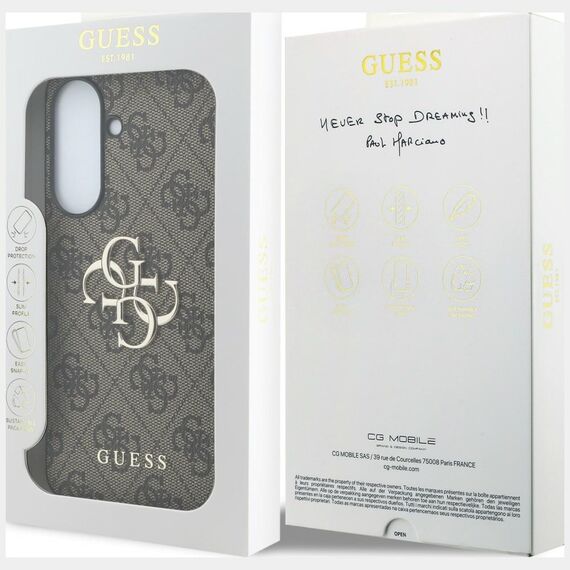 Etui Guess Leather 4G Metal Logo na Samsung Galaxy A37 5G - brązowe