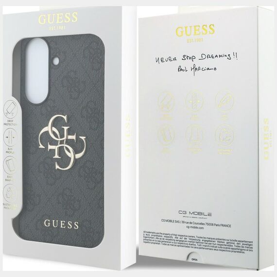 Etui Guess Leather 4G Metal Logo na Samsung Galaxy A57 5G - czarne