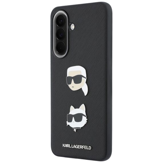 Etui Karl Lagerfeld w/ Karl&Choupette Heads Pins&Logo na Samsung Galaxy A57 5G - czarne