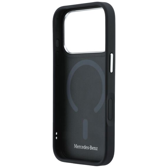 Etui Mercedes Leather 3D MagSafe na iPhone 17 Pro - granatowe