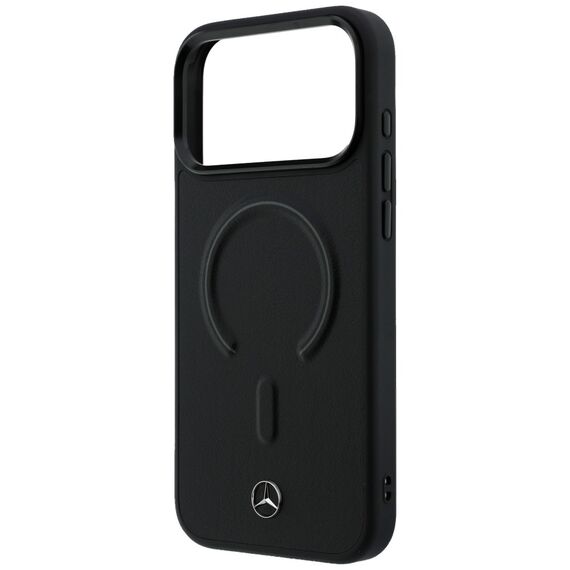 Etui Mercedes Leather 3D MagSafe na iPhone 17 Pro Max - czarne