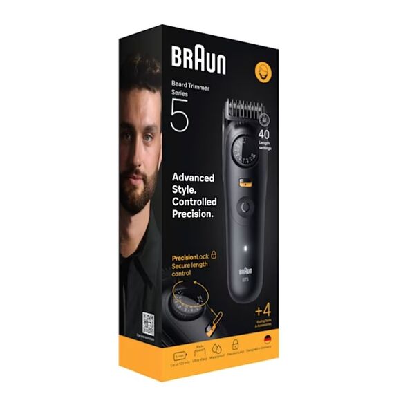 Braun BeardTrimmer 9 BT5520 beard trimmer Battery 40 2 cm Wet & Dry Black