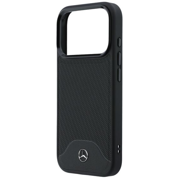 Etui Mercedes Leather Wood Effect and Curve MagSafe na iPhone 17 Pro Max - czarne