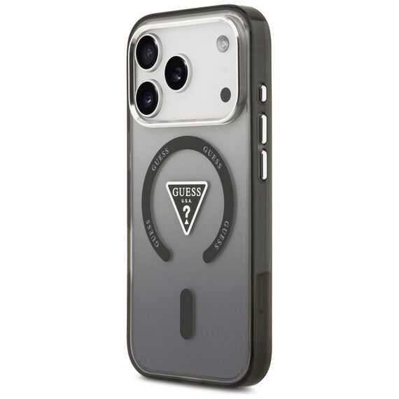 Etui Guess IML Gradient Triangle Logo MagSafe na iPhone 17 Pro - czarne