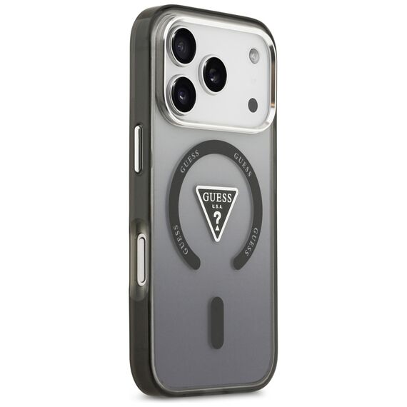 Etui Guess IML Gradient Triangle Logo MagSafe na iPhone 17 Pro - czarne