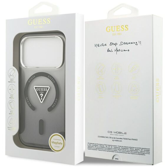 Etui Guess IML Gradient Triangle Logo MagSafe na iPhone 17 Pro - czarne
