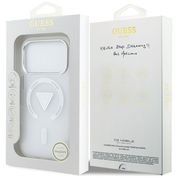 Etui Guess IML Gradient Triangle Logo MagSafe na iPhone 17 Pro - przezroczyste
