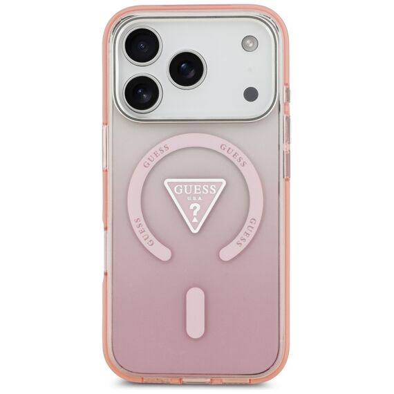 Etui Guess IML Gradient Triangle Logo MagSafe na iPhone 17 Pro - różowe