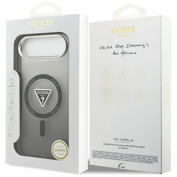 Etui Guess IML Gradient Triangle Logo MagSafe na iPhone Air - czarne