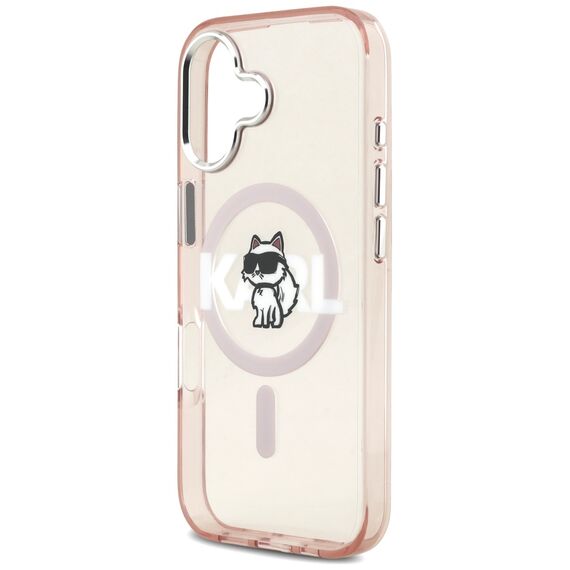 Etui Karl Lagerfeld IML Choupette Sketch Logo MagSafe na iPhone 17 - różowe
