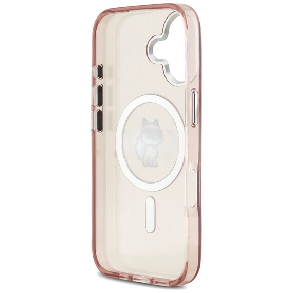 Etui Karl Lagerfeld IML Choupette Sketch Logo MagSafe na iPhone 17 - różowe
