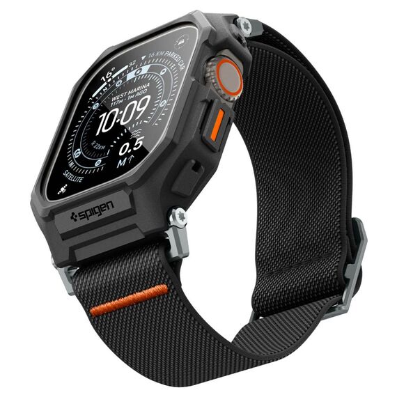 Pasek Spigen Lite Fit Pro + Szkło hartowane na wyświetlacz na Apple Watch Ultra 49 mm - czarny