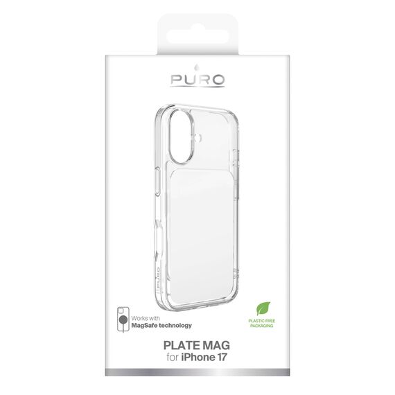 Puro Plate Mag Case for iPhone 17 Compatible with MagSafe - White