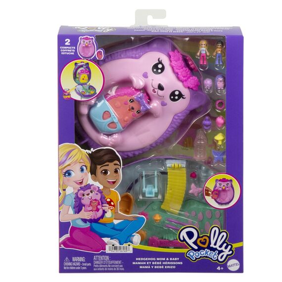 Polly Pocket - Wearable Hedgehog Mom & Baby Compact (JBJ91) / Toys