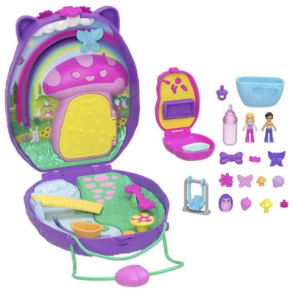 Polly Pocket - Wearable Hedgehog Mom & Baby Compact (JBJ91) / Toys