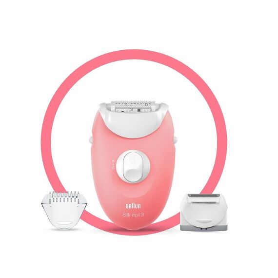 BRAUN Silk-épil 3 SE3-277 Epilator, White and Pink