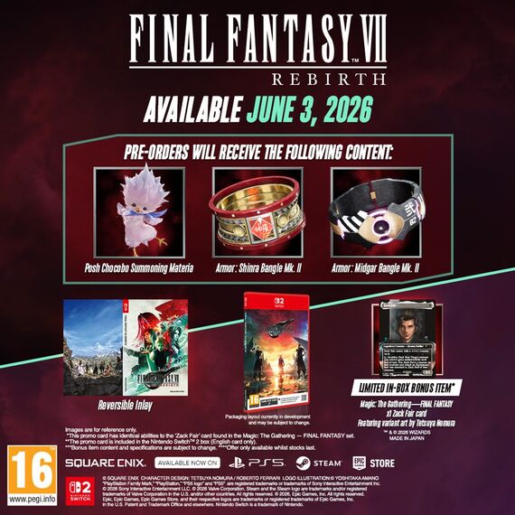 Final Fantasy VII (7) Rebirth  ((+ Exclusive Magic: The Gathering—Final Fantasy Promo Card) (Day 1 Edition ) / Nintendo Switch 2