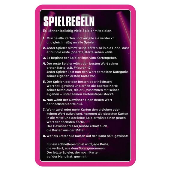 Popstars Card Game Top Trumps *German Version*