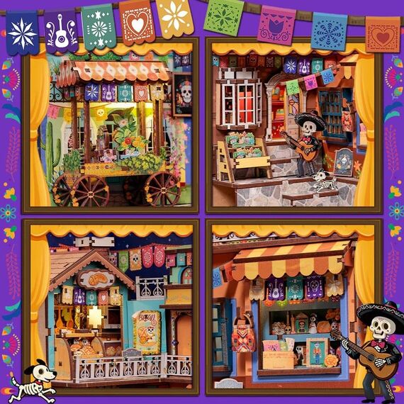 BOOK NOOK KIT - DIY - Plaza de los Muertos- 350pc + LED Light