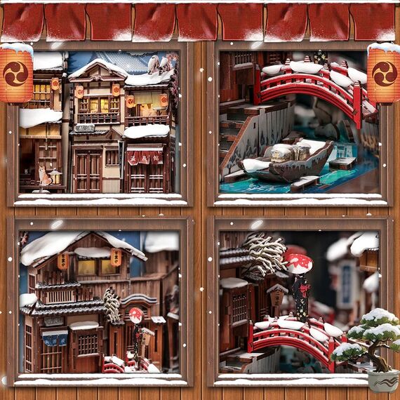 BOOK NOOK KIT - DIY - Kyoto Snow Whisper - 286pc + LED Light