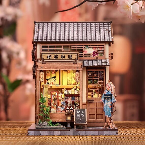 BOOK NOOK KIT - DIY - Sakura O Kimono Shop - 235pc + LED Light