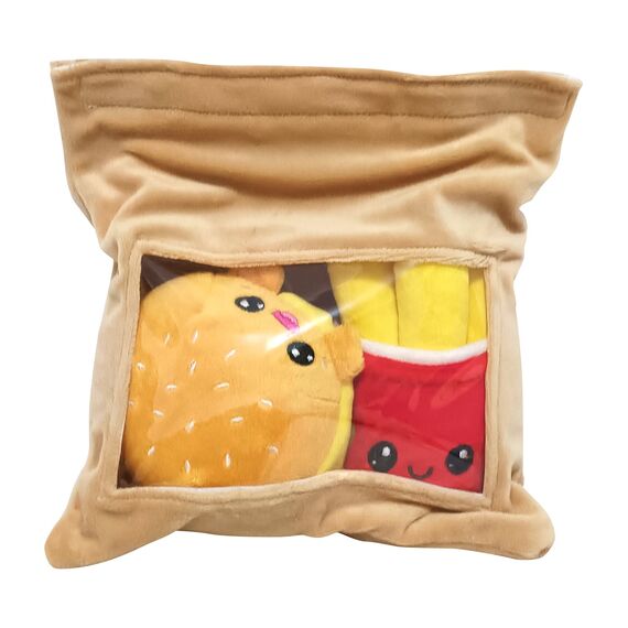 YUMMIES - Burger & French fries - 2 plush 15cm in plush bag 21x21cm