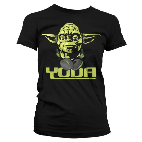 STAR WARS - T-Shirt GIRL Cool Yoda - Black (L)