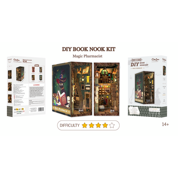 BOOK NOOK KIT - DIY - Magic Pharmacist - 282pc + LED Light