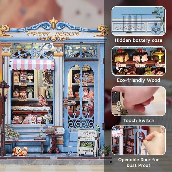 MINIATURE HOUSE - DIY- Sweet Marie - 242pc + LED Light