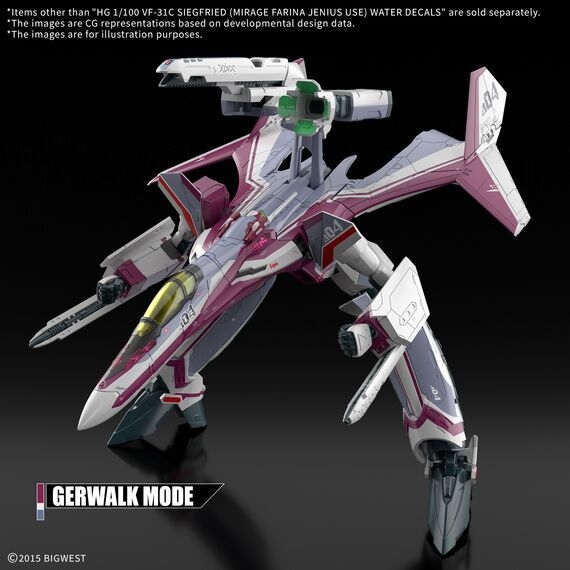 MACROSS - HG 1/100 VF-31C Siegfried (Farina Jenius) Decals - Model Kit